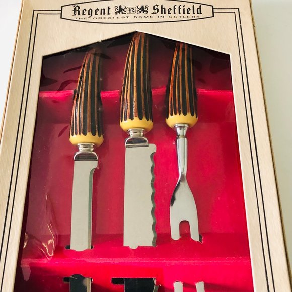 VINTAGE Regent Sheffield Carving 3 Piece Set - Picture 3 of 4